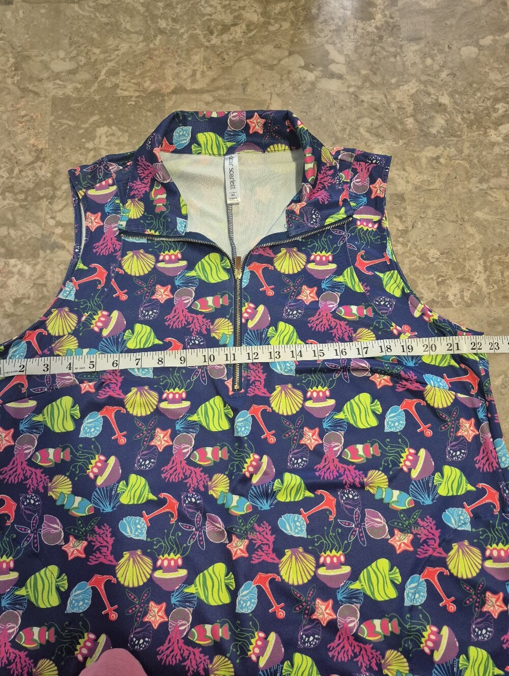 Harbour Tank Dress Multi tennis golf summer midi Sealife By Dear Scarlett XL - Picture 6 of 7